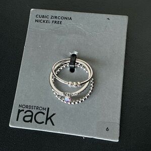 Nordstrom rack Set of 3 Cubic Zirconia  Assorted Stackable Rings